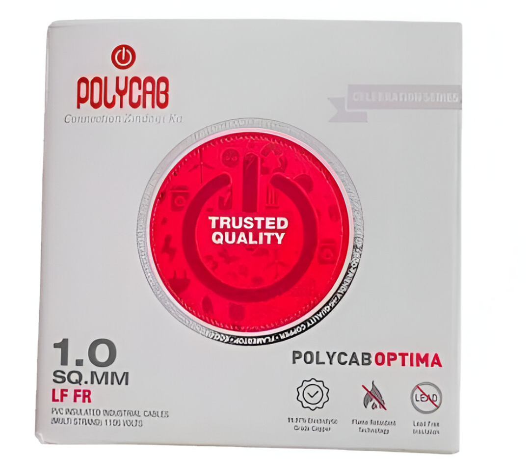 Polycab 1 sqmm FRLF Electric Wire Red 90 m_1