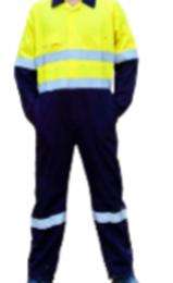 3S Work Wear Polyester Blue and Yellow High Visibility Uniform Coveralls_0