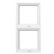 GreenFortune Double Hung 2 Track 2 Panel White uPVC Window 4 x 4 ft_0