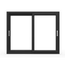 GreenFortune Sliding 2 Track 2 Panel Black uPVC Window 4 x 4 ft_0