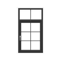 GreenFortune French 2 Track 2 Panel Black uPVC Window 4 x 4 ft_0