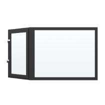 GreenFortune Bay Window 2 Track 2 Panel Black uPVC Window 4 x 4 ft_0