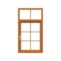 GreenFortune French 2 Track 2 Panel Golden Oak uPVC Window 4 x 4 ft_0