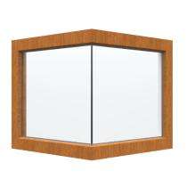 GreenFortune Glass to Glass 2 Track 2 Panel Golden Oak uPVC Window 4 x 4 ft_0