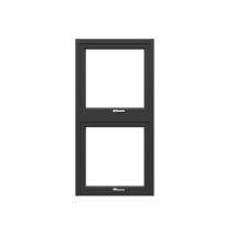 GreenFortune Double Hung 2 Track 2 Panel Black uPVC Window 4 x 4 ft_0