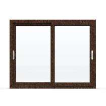 GreenFortune Sliding 2 Track 2 Panel Red Oak uPVC Window 4 x 4 ft_0