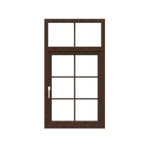 GreenFortune French 2 Track 2 Panel Red Oak uPVC Window 4 x 4 ft_0