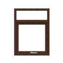 GreenFortune Single Hung 2 Track 2 Panel Red Oak uPVC Window 4 x 4 ft_0
