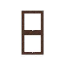 GreenFortune Double Hung 2 Track 2 Panel Red Oak uPVC Window 4 x 4 ft_0