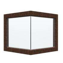 GreenFortune Glass to Glass 2 Track 2 Panel Red Oak uPVC Window 4 x 4 ft_0