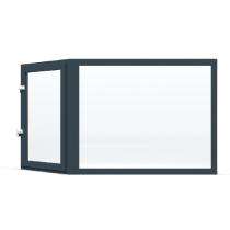 GreenFortune Bay Window 2 Track 2 Panel Grey uPVC Window 4 x 4 ft_0