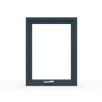 GreenFortune Single Hung 2 Track 2 Panel Grey uPVC Window 4 x 4 ft_0
