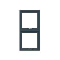 GreenFortune Double Hung 2 Track 2 Panel Grey uPVC Window 4 x 4 ft_0