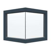 GreenFortune Glass to Glass 2 Track 2 Panel Grey uPVC Window 4 x 4 ft_0