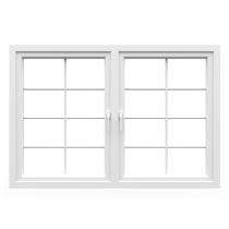 GreenFortune French 2 Panel White uPVC Window 4 x 4 ft_0