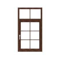 GreenFortune French 2 Track 2 Panel Walnut uPVC Window 4 x 4 ft_0