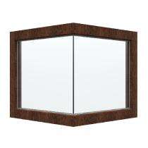 GreenFortune Glass to Glass 2 Track 2 Panel Walnut uPVC Window 4 x 4 ft_0