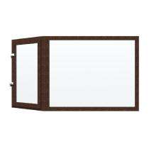 GreenFortune Bay 2 Panel Walnut uPVC Window 4 x 5 ft_0