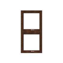 GreenFortune Double Hung 2 Track 2 Panel Walnut uPVC Window 4 x 4 ft_0