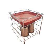 SURYA Stainless Steel Square Matka Stand Kitchen Storage Organiser 200 x 180 mm_0