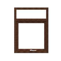 GreenFortune Combination 2 Track 2 Panel Walnut uPVC Window 4 x 4 ft_0