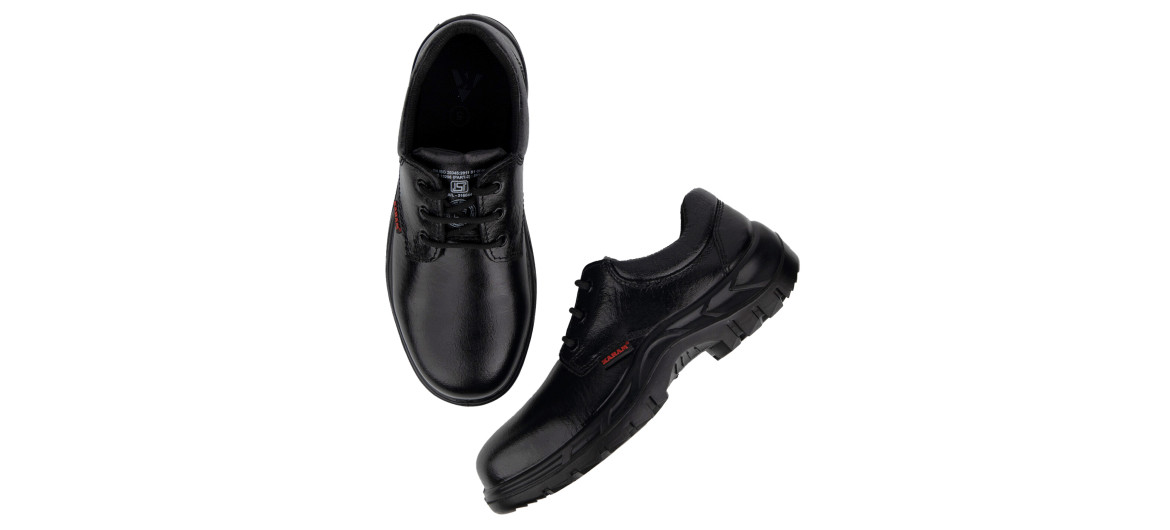 Karam FS05BL(SWSAPN) Full Grain Leather Steel Toe Safety Shoes Black_2