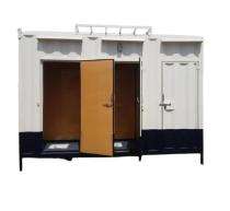 SAHARA Mild Steel 8.6 ft Portable Toilet Cabin Blue and White_0