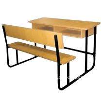 Wooden and Iron 2 Seater Student Bench Desk_0