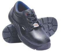 Real Leather Alloy Steel Toe Safety Shoes Black_0