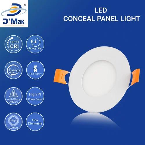 D'Mak 12 W Round Natural White 150 x 12 mm LED Panel Lights Recessed Mounted_1
