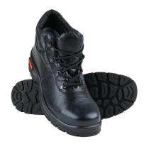 Mallcom Tiger Leopard Barton Grain Leather Steel Toe Safety Shoes Black_0