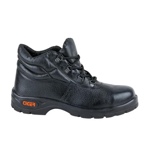 Mallcom Tiger Leopard Barton Grain Leather Steel Toe Safety Shoes Black_1