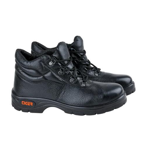 Mallcom Tiger Leopard Barton Grain Leather Steel Toe Safety Shoes Black_3