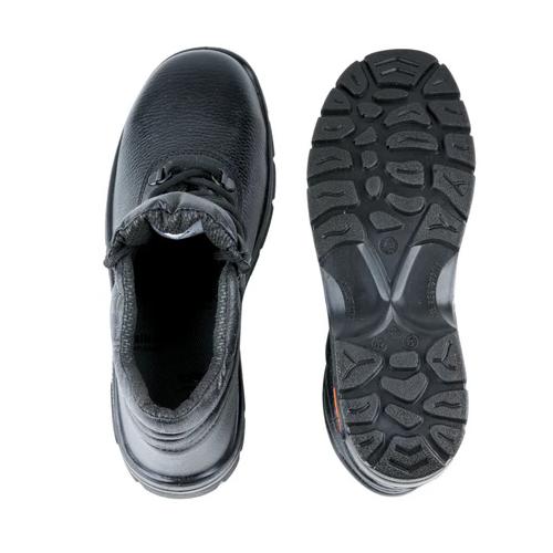 Mallcom Tiger Leopard Barton Grain Leather Steel Toe Safety Shoes Black_4