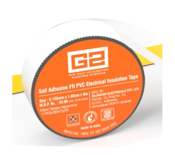 G2 8 m PVC Electrical Insulation Tape White 1.8 cm_1