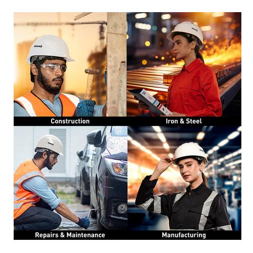 Mallcom HDPE White Air Ventilated Safety Helmets Diamond XIII_3