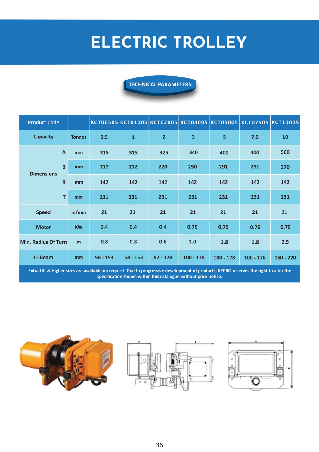 0.5 ton Electric Trolley 0.4 kW KCT00505_2