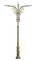 SE Cast Iron 14 ft Golden Decorative Light Poles_0