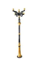 SE Cast Iron 10 ft Black and Golden Decorative Light Poles_0