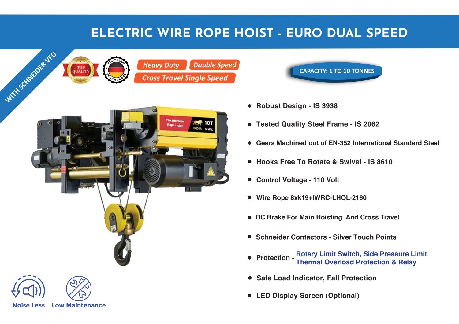 Kepro Non Flame Proof Trolley Suspended 6 m Electric Wire Rope Hoist_2