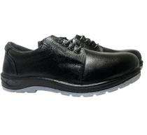 Real Leather Steel Toe Safety Shoes Black_0