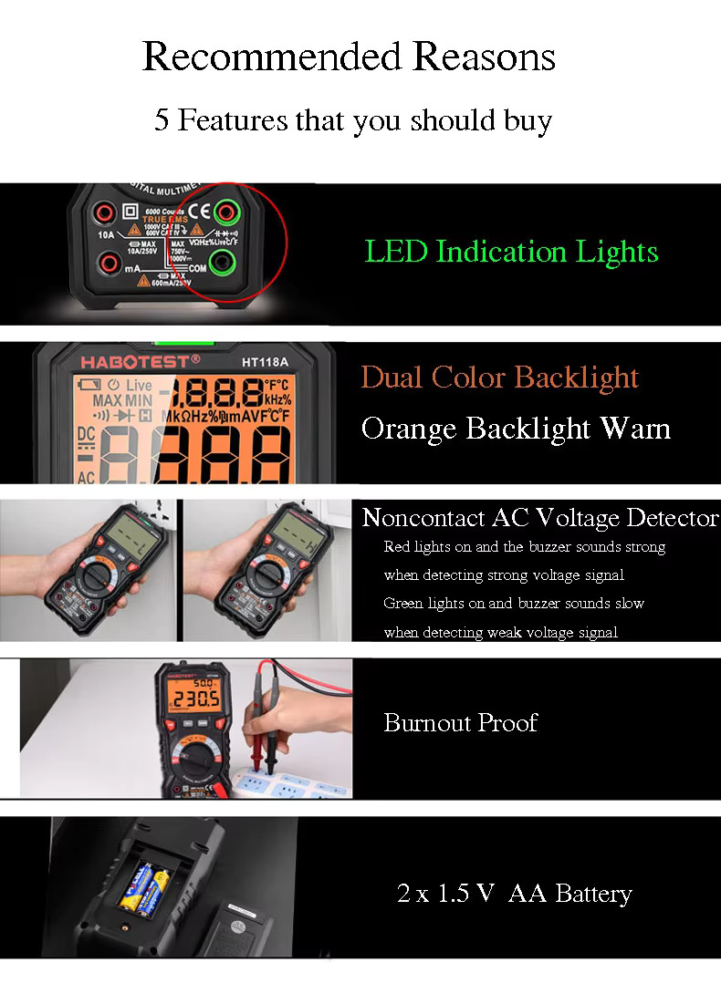 HABOTEST HT118A Multimeter LCD_2