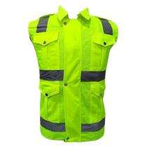 Deltech Polyester Safety Jackets L H44 Without Sleeves Green_0