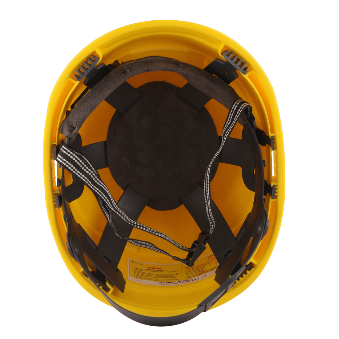 Karam Polyethylene Lemon Yellow Air Ventilated Safety Helmets PN545_4