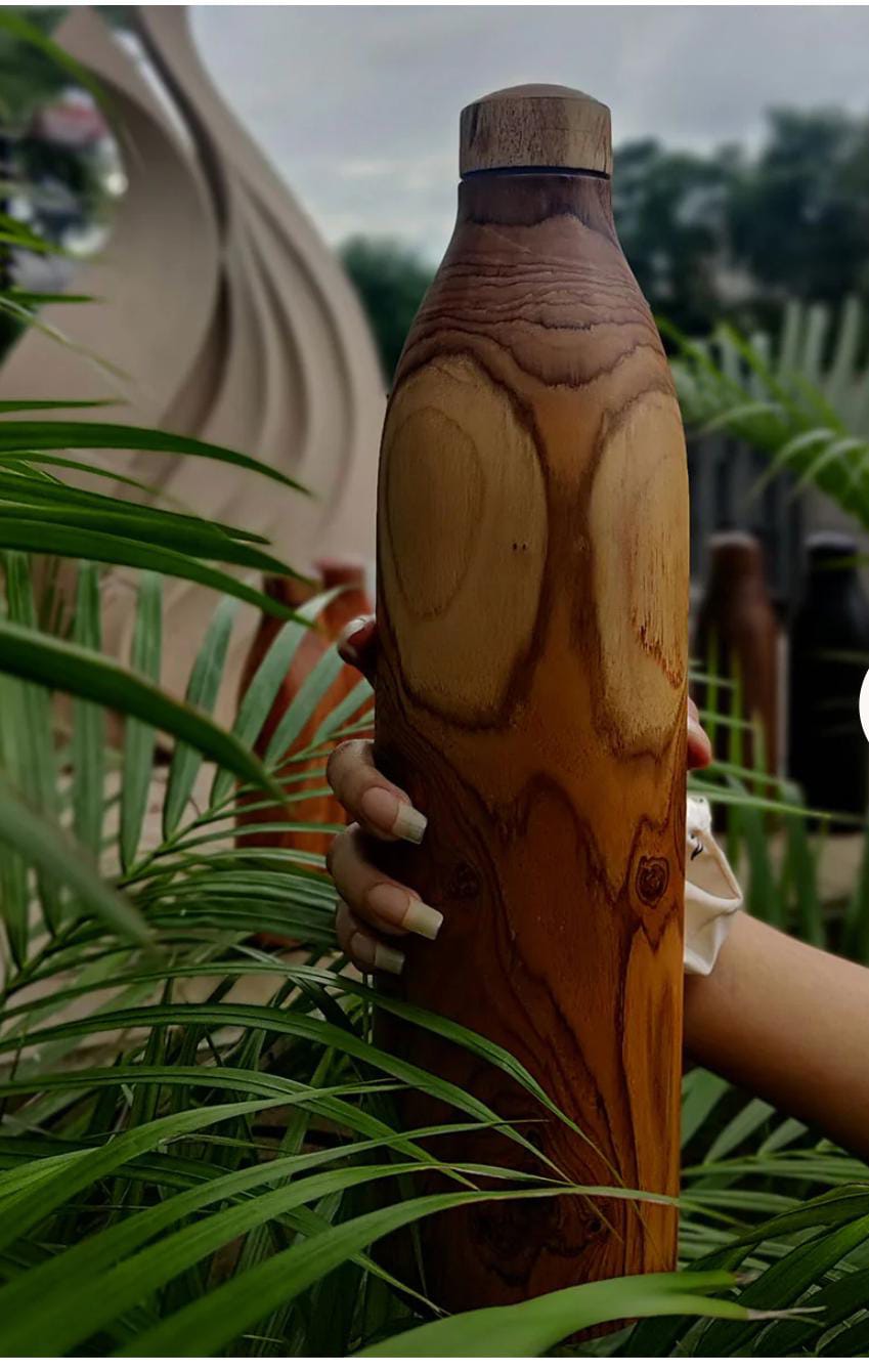 Enva Plax Copper Plated Wooden 500 mL Bottles_1