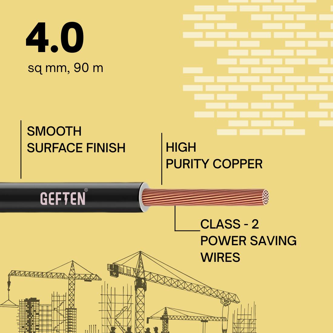 Geften 4 sqmm SG4BL HR-FR-LSH-LF Electric Wire Black 90 m_1