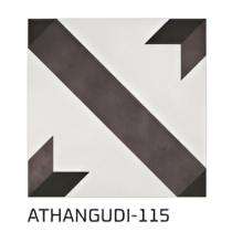 KAG Athangudi 300 x 300 mm 115 White and Black Matt Ceramic Tile_0