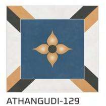 KAG Athangudi 300 x 300 mm 129 Blue Matt Ceramic Tile_0