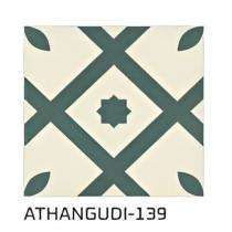 KAG Athangudi 300 x 300 mm 139 White and Green Matt Ceramic Tile_0