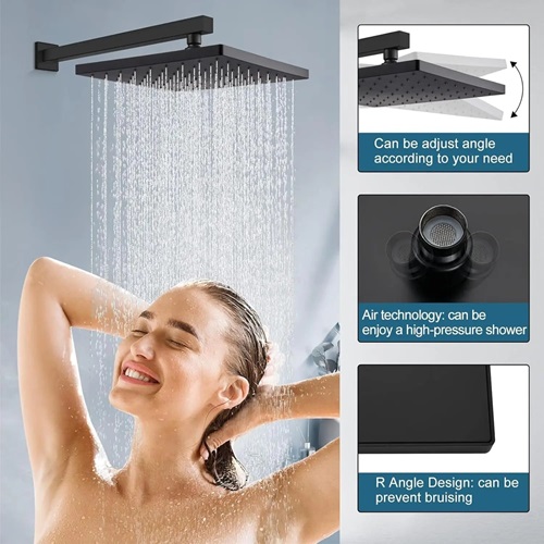 FOSSA Rainfall Head Shower 8 x 8 inch Stainless Steel_2